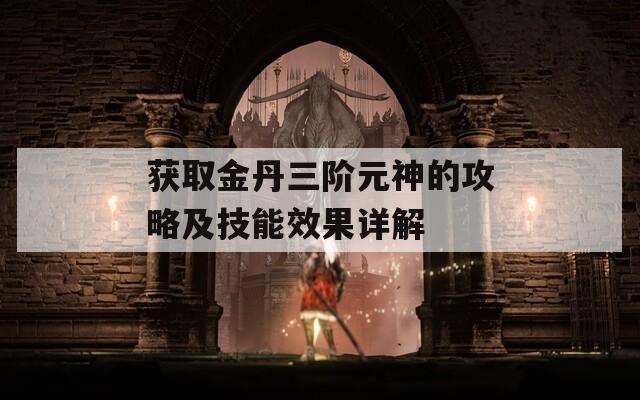 獲取金丹三階元神的攻略及技能效果詳解  第1張