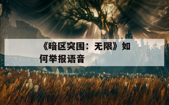 《暗區(qū)突圍：無限》如何舉報(bào)語音