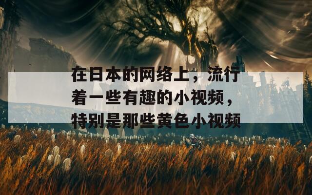 在日本的網(wǎng)絡(luò)上，流行著一些有趣的小視頻，特別是那些黃色小視頻